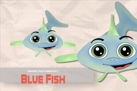 Blue Fish Illustration Cartoon Sticker: A Versatile Tool for Creative Expression