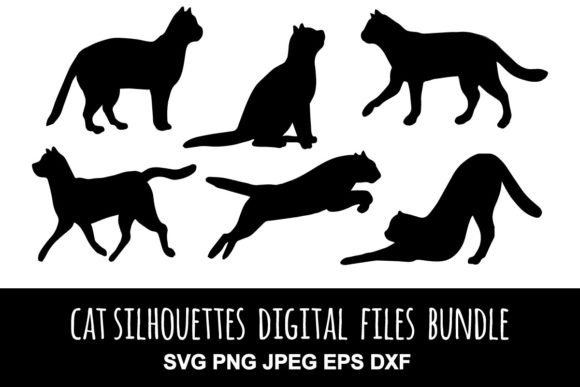 Cat Silhouette Svg Png Jpeg Eps Set: A Versatile Asset for Creative and Professional Projects