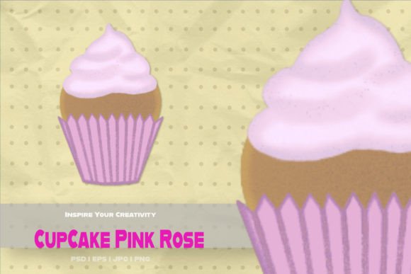 Cupcake Pink Rose Stickers