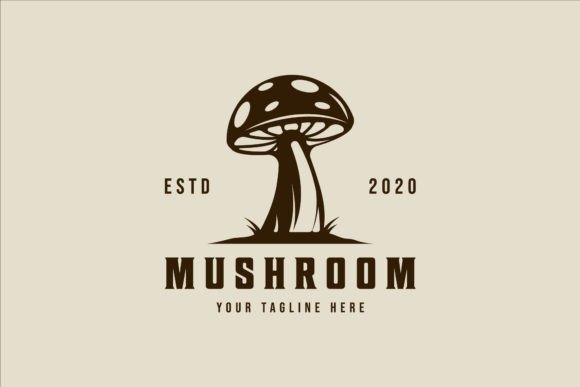 Mushroom Logo Vector Vintage Design: A Timeless Graphic Asset for Organic and Natural Brands