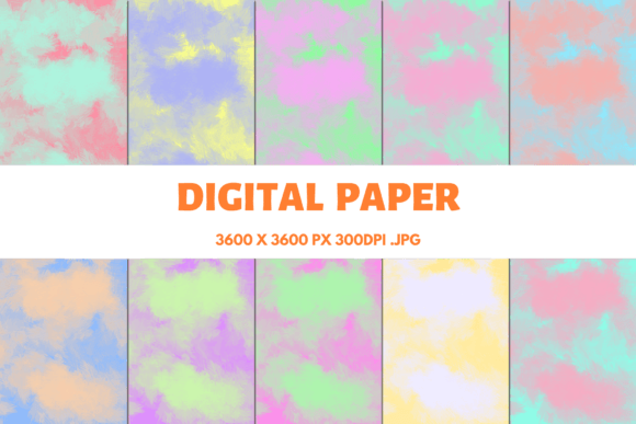 Retro Clouds Digital Papers Set 2