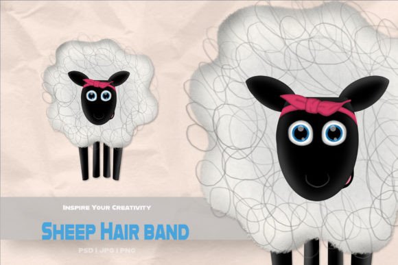 Sheep Hair Band Cartoon: Creative Sticker Power