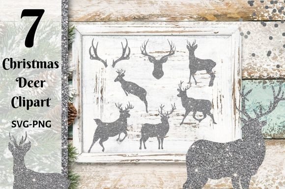 Silver Glitter Christmas Deer Clipart: A Versatile Design Asset for Creative Projects