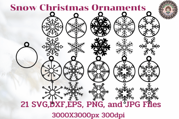 Snow Christmas Ornaments Design Collection