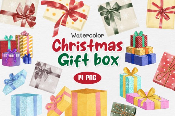 Watercolor Christmas Gift Box: A Versatile Design Asset for Creative Projects